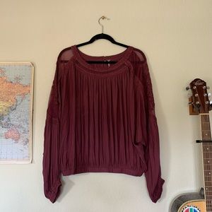 Free People Maroon Blouse